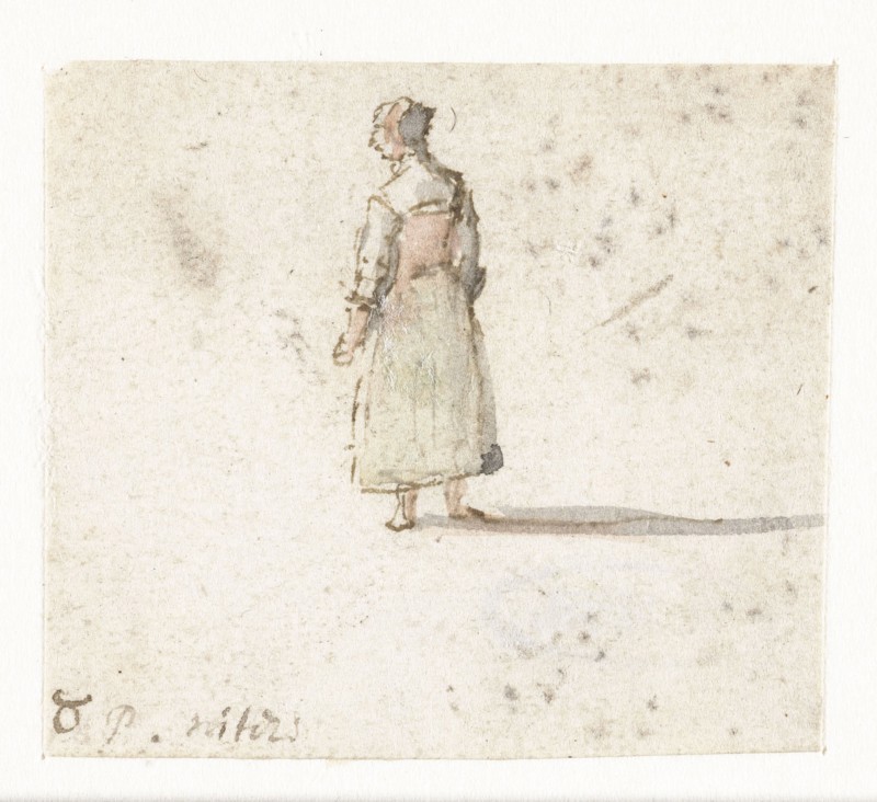 Standing woman, seen from behind, 1633-1687. Creator: Gillis Neyts.