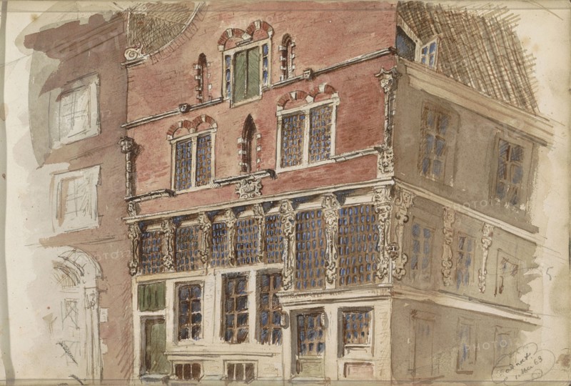 Seventeenth-century facade, 1863. Creator: Isaac Gosschalk.