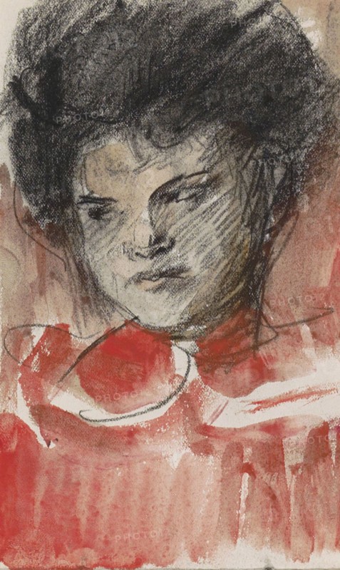 Women's head, looking to the left, 1887-1934. Creator: Isaac Lazerus Israels.