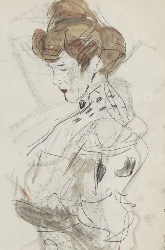 Woman looking down, 1875-1934. Creator: Isaac Lazerus Israels.