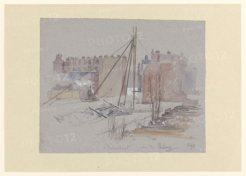 Pile-driving on Van Eeghenstraat, behind the Parkweg, 1893. Creator: Jan Hoynck van Papendrecht.