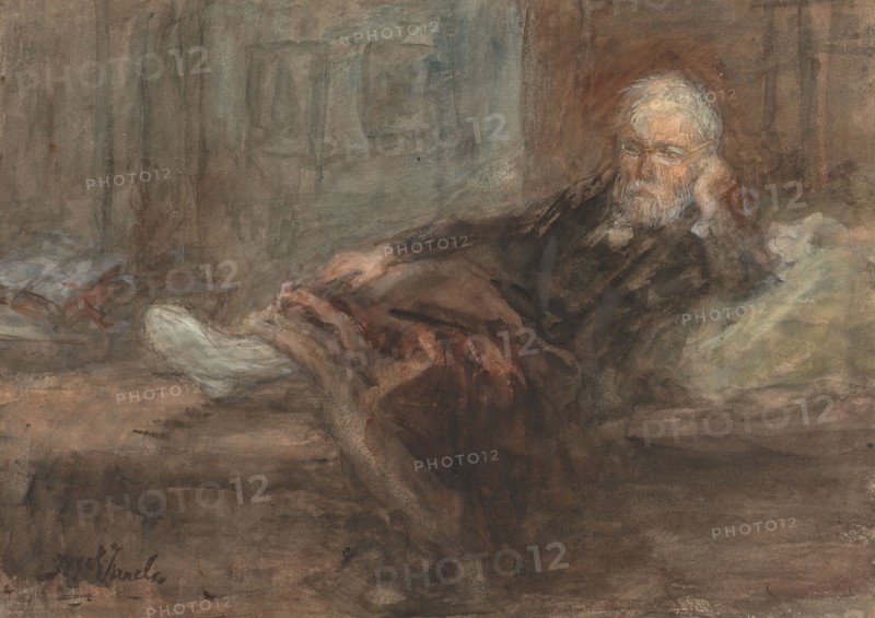 Self -portrait with damaged foot, c. 1898. Creator: Jozef Israels.