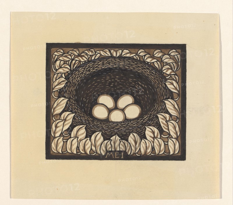 Bird's nest with eggs, 1887-1924. Creator: Julie de Graag.
