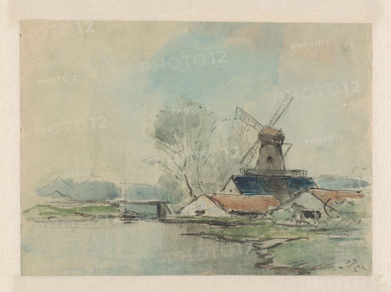 Windmill between the Haarlemmerpoort and the Leidse Bosje, 1903. Creator: Pieter H.J.J. Ras.