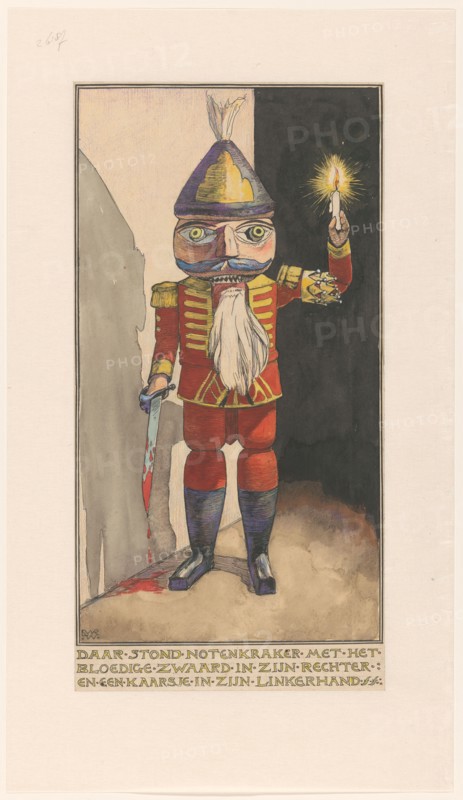 Nutcracker with a candle and bloody sword, 1898. Creator: Willem Wenckebach.
