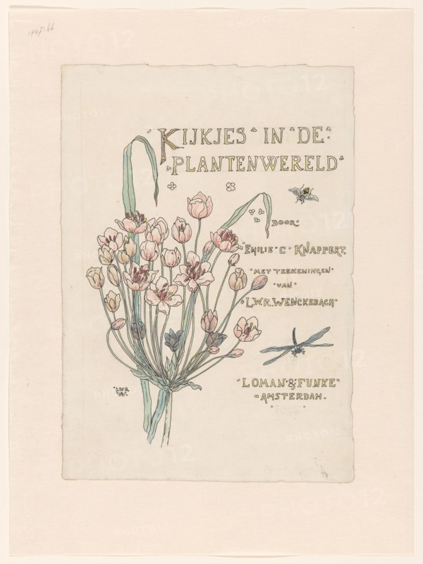 Design for title page of "Kijkjes in de plantenwereld" (Peeks into the plant..., in or before 1893. Creator: Willem Wenckebach.
