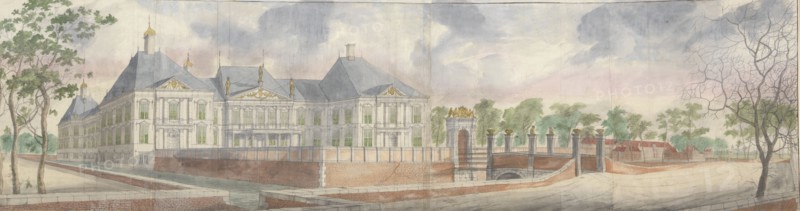 The House in Honselaersdijk and surroundings, can be seen across the forecourt, 1640-1649. Creator: Abraham Beerstraten.