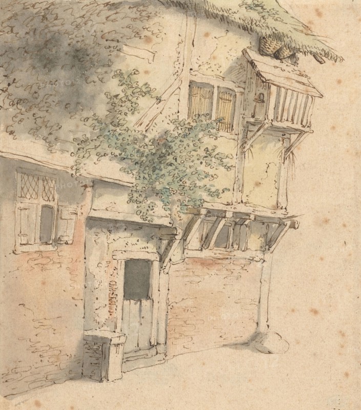 Facade of an overgrown house, 1645-1655. Creator: Adriaen van Ostade.