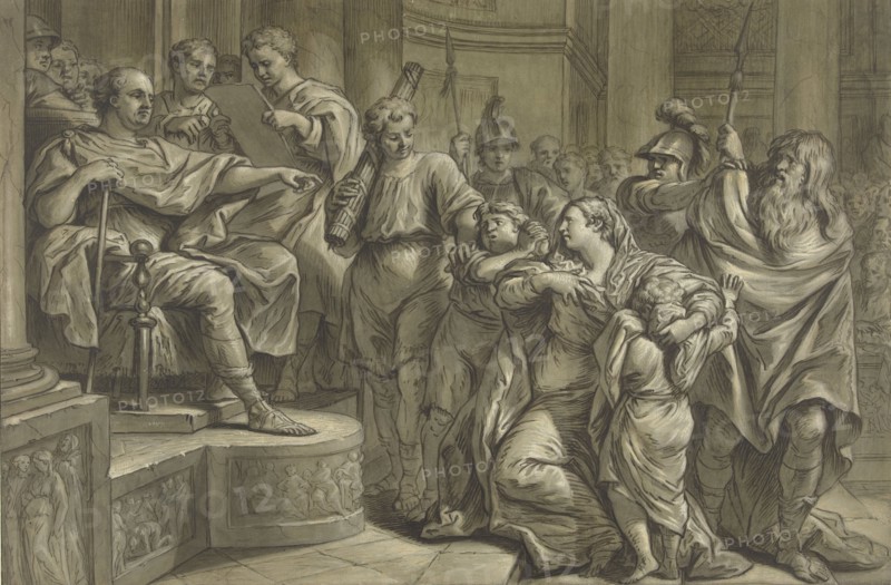 Eponina asks Vespasian for mercy for Sabinus, 1726-1783. Creator: Blaise Nicolas Lesueur.