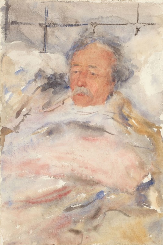 Portrait of Alphons Marie Antoine Joseph Grandmont, in bed, 1865-1913. Creator: Abrahamina Arnolda Louisa Hubrecht.