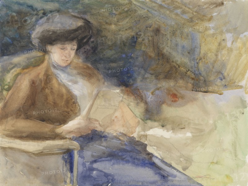 Seated woman reading, 1865-1913. Creator: Abrahamina Arnolda Louisa Hubrecht.