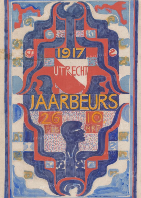 Design for a poster for the Jaarbeurs in Utrecht in 1917, 1874-1917. Creator: Carel Adolph Lion Cachet.