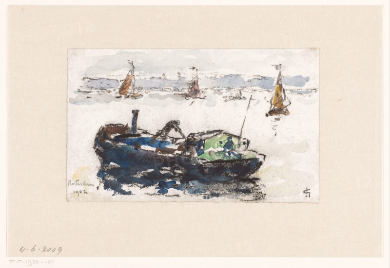 View of the Maas near Rotterdam, 1902. Creator: Carel Nicolaas Storm.