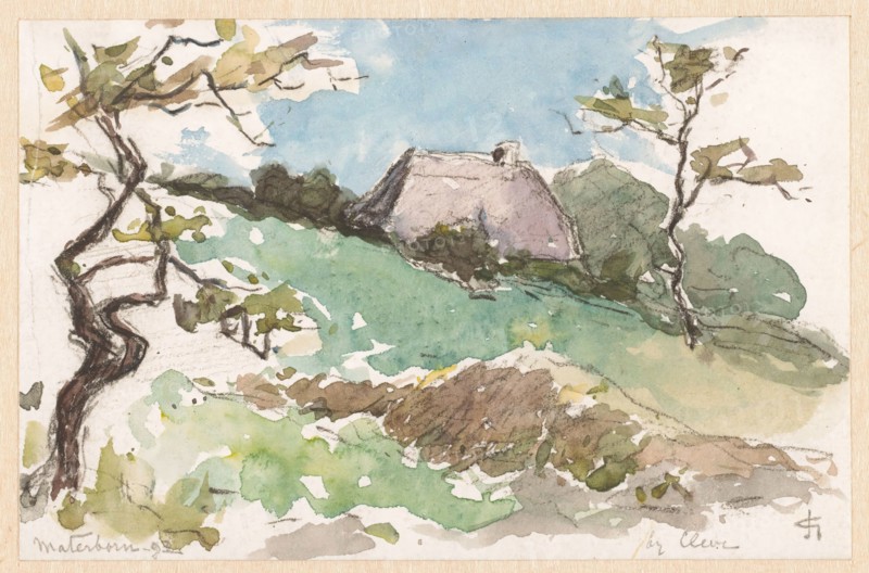 Landscape with farm at Materborn near Kleve, 1892. Creator: Carel Nicolaas Storm.