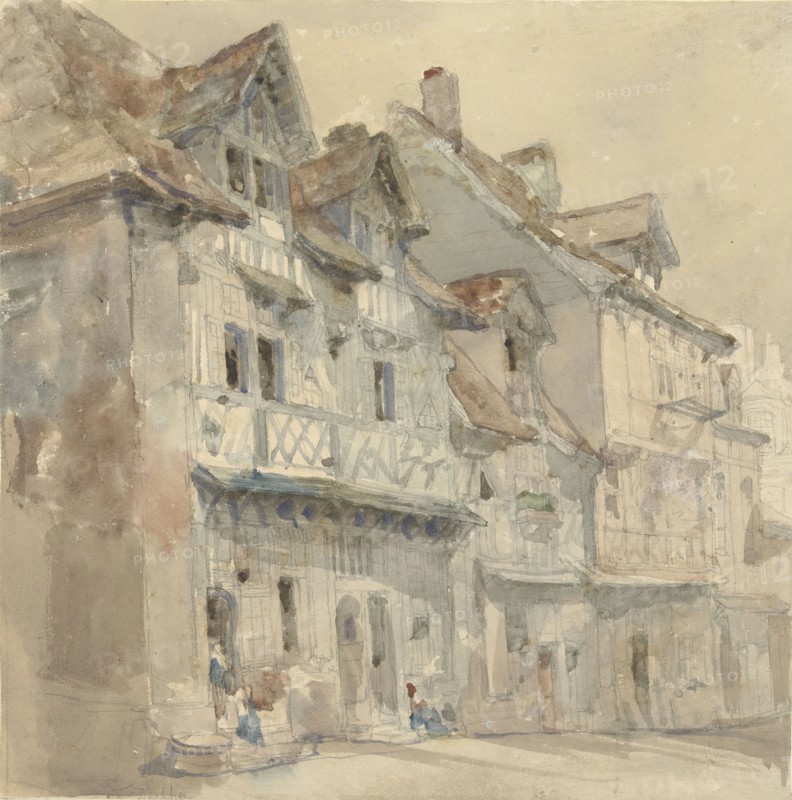 Houses in Dieppe, 1806-1864. Creator: David Roberts.