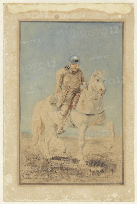 Knight on a horse, 1843-1909. Creator: Ferdinand Ernst Lintz.