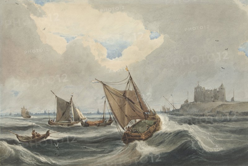 Ships at the port of Vlissingen, 1814. Creator: Francois Louis Thomas Francia.