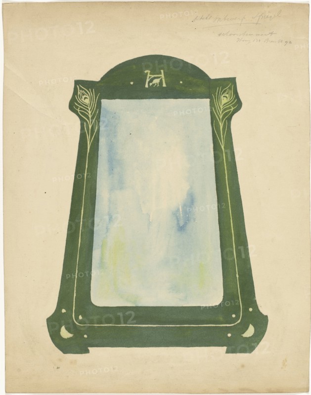 Design for a mirror, 1887-1911. Creator: Gustaaf Frederik van de Wall Perné.