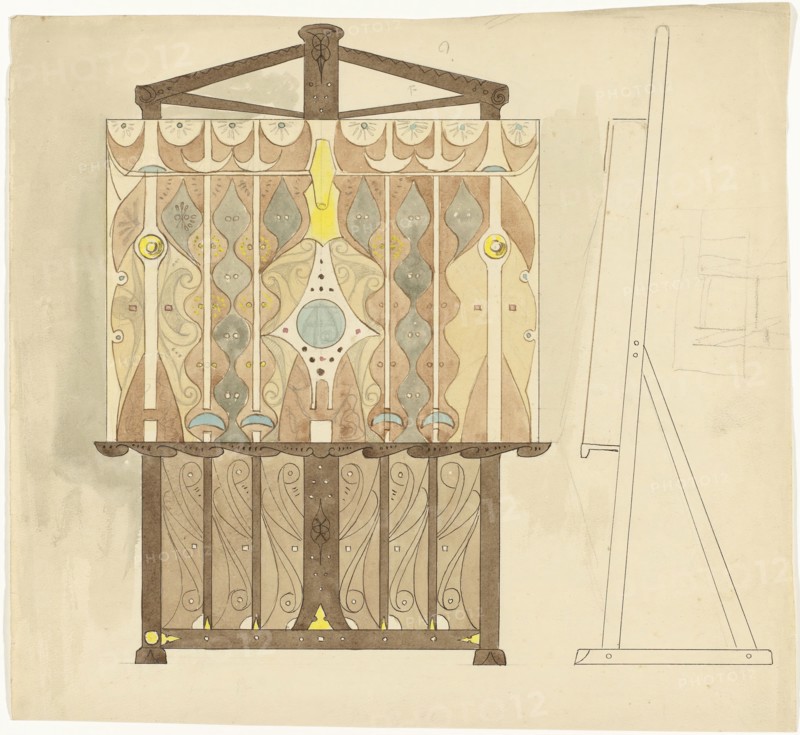 Design for a print stand, 1887-1911. Creator: Gustaaf Frederik van de Wall Perné.