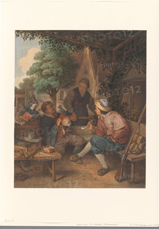 Resting travelers, 1869. Creator: Hendrik Abraham Klinkhamer.