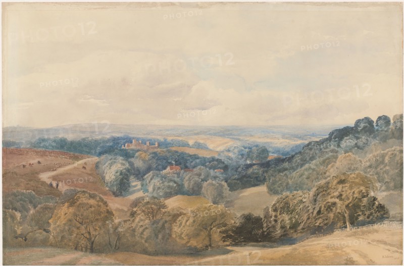 Landscape with Crieff Castle, 1865. Creator: Henry Jutsum.