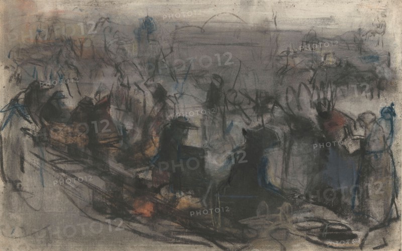 Queue of people waiting, c.1890-c.1920. Creator: Isaac Lazerus Israels.