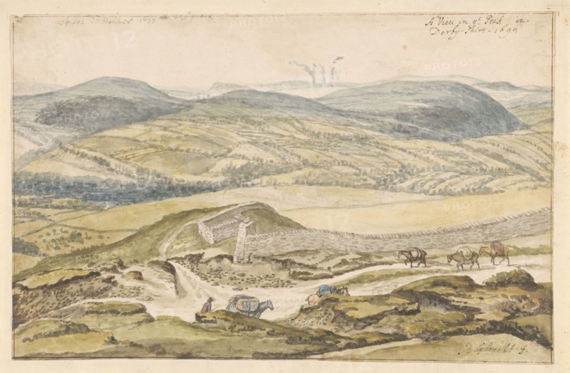View of the mountains from High Peak in Derbyshire, 1699. Creator: Jan Siberechts.