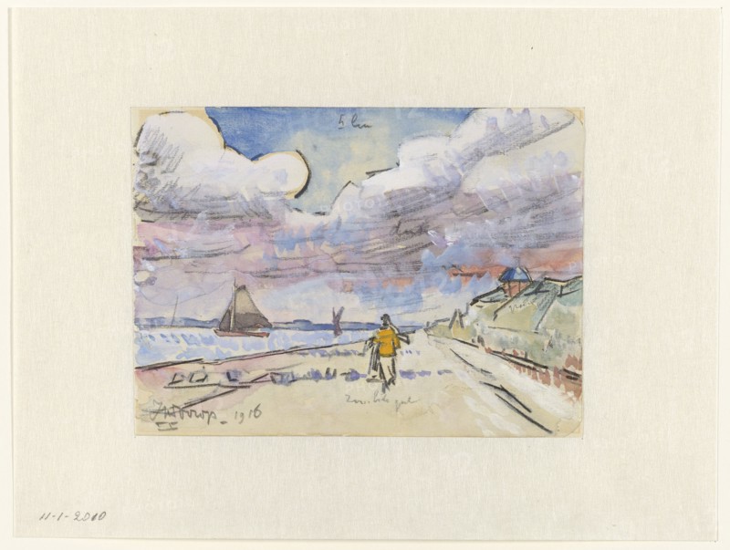 Road along canal, 1916. Creator: Jan Toorop.