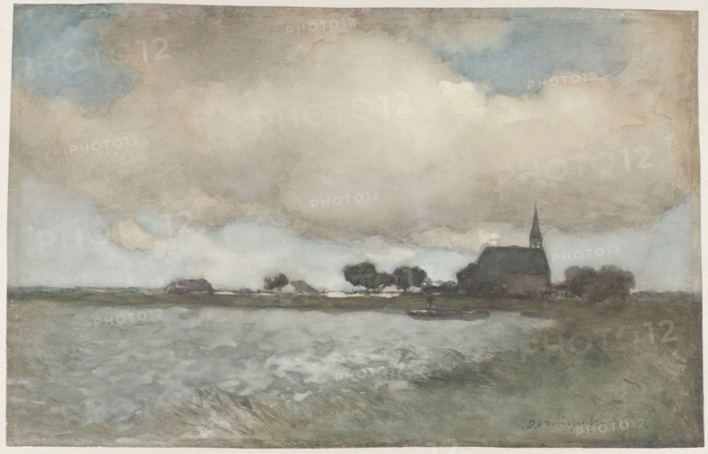 View of the Church at Noordse Dorp near Noorden, c.1880-c.1885. Creator: Jan Hendrik Weissenbruch.