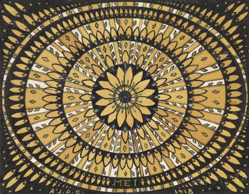The month of May: rosette with stylized leaves, 1918. Creator: Julie de Graag.