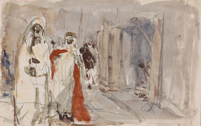 Street with figures, 1923. Creator: Marius Bauer.