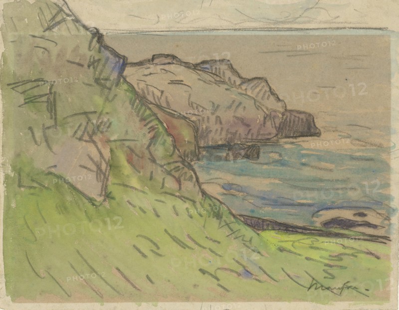 Côte rocheuse en Bretagne. Rocky coast in Brittany, 1871-1918. Creator: Maxime Emile Louis Maufra.
