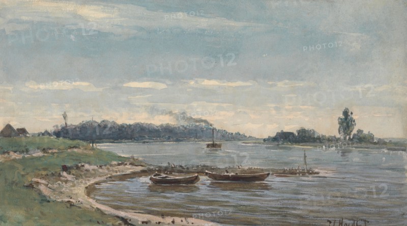 Dutch river view, 1847-1893. Creator: Pieter Louis Hoedt.