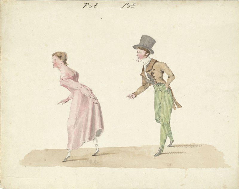 Dancing couple, 1811-1873. Creator: Pieter van Loon.