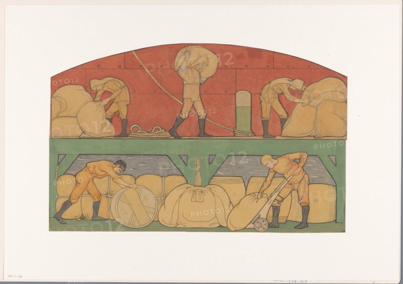 Design for painting in the Berlage stock exchange: De Handel, 1878-1938. Creator: Richard Roland Holst.