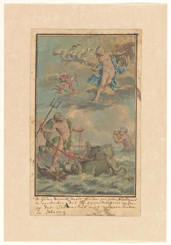 Venus asks Neptune to prevent Telemachus from landing on Ithaca, c.1719-c.1775. Creator: Ruik Keyert.