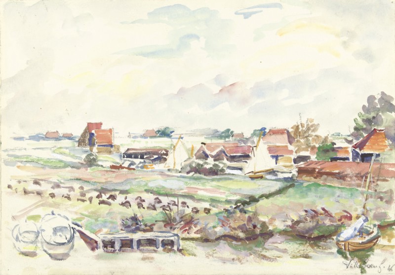 Landscape in Friesland, 1946. Creator: Andre Villeboeuf.