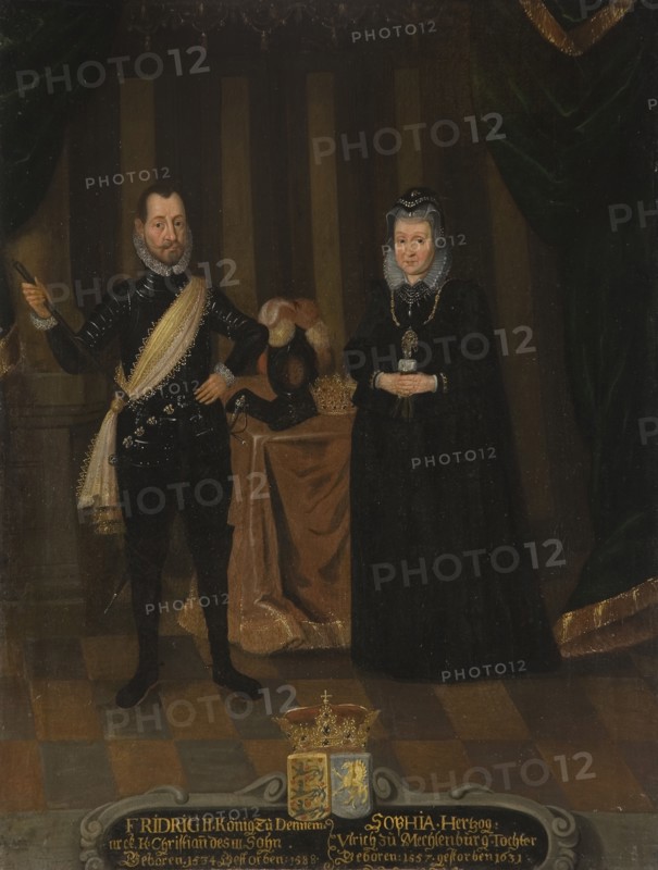 Fredrick II, 1534-1588, King of Denmark. Sofie of Mecklenburg, 1557-1631, Queen of Denmark. Creator: Anon.