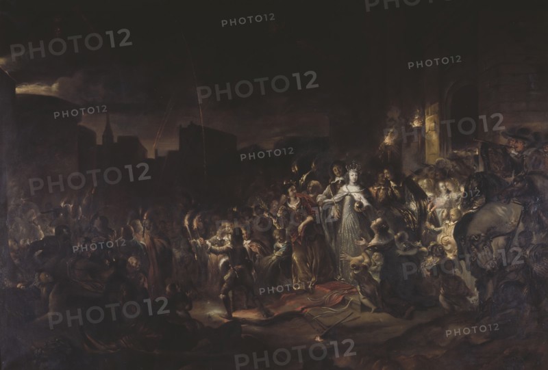 Queen Hedvig Eleonora outside the church gate. Creator: Unknown.