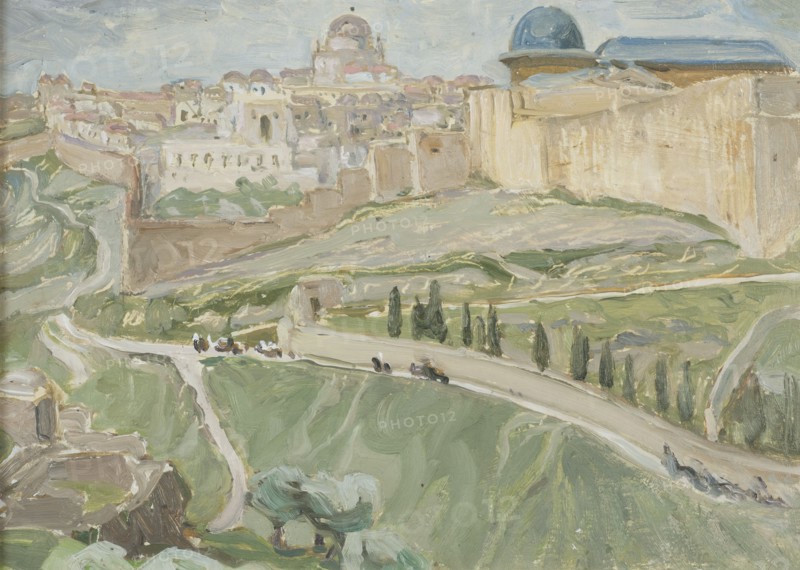 By Jerusalem. Study, 1921. Creator: Anna Katarina Boberg.