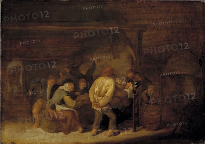 Drinking Peasants, mid-17th century. Creator: Bartholomeus Molenaer.