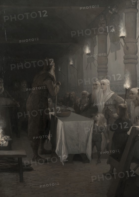 Frithiof comes to King Ring (from Frithiof's saga), 1880s. Creator: Johan August Malmström.