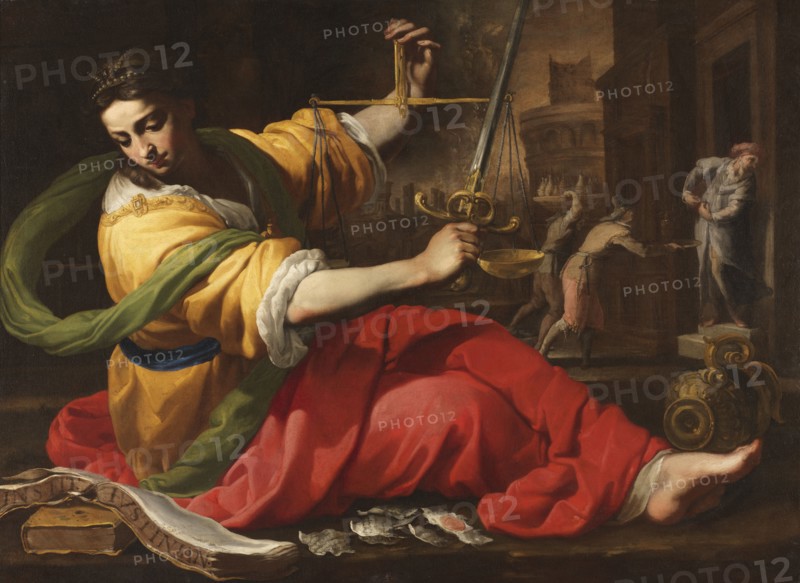 Allegory of Justice (Iustitia), 1656. Creator: Bernardino Mei.