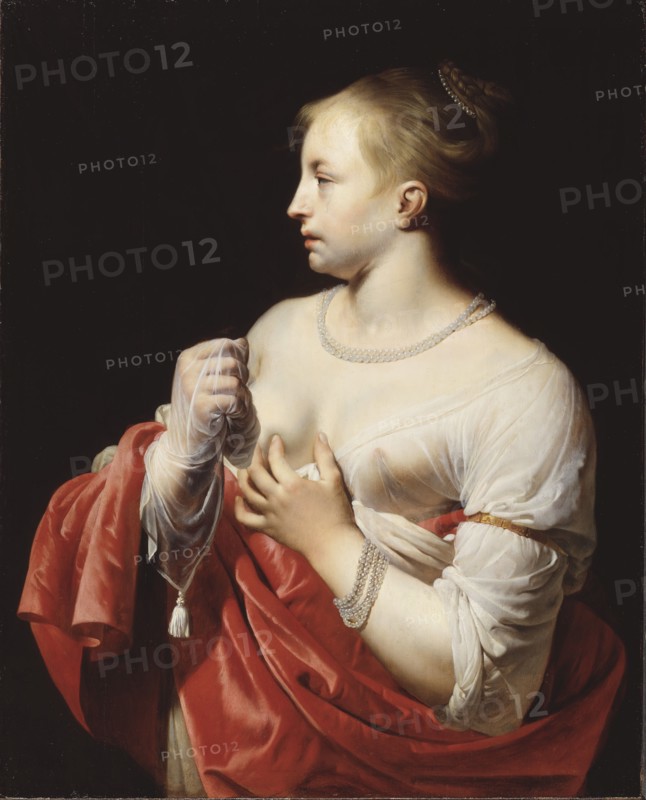 Female Figure, possibly Lucretia, mid 1650s. Creator: Caesar Boëtius van Everdingen.