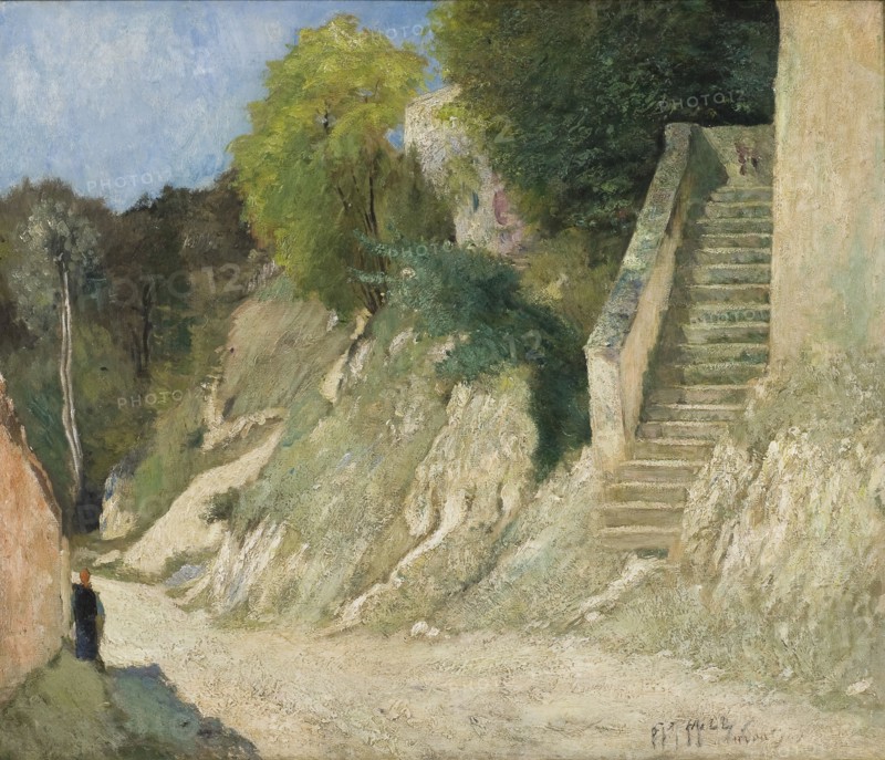 A Steep Ascent in Montigny-sur-Loing, 1876. Creator: Carl Fredrik Hill.