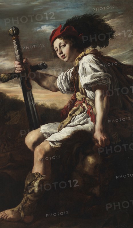 David with Goliath's severed head, 1620s. Creator: Domenico Fetti.