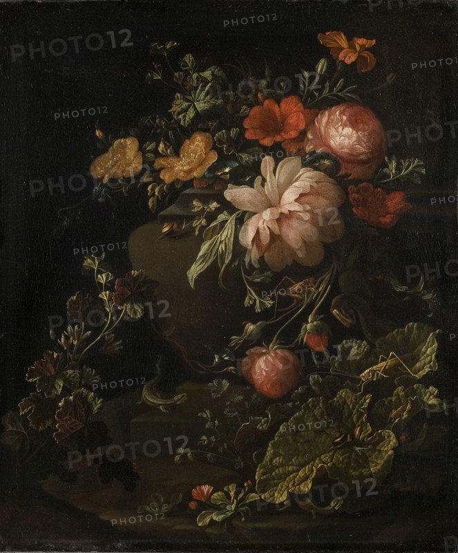 Flowers, Lizards and Insects, late 17th-early 18th century. Creator: Elias Van Den Broeck.