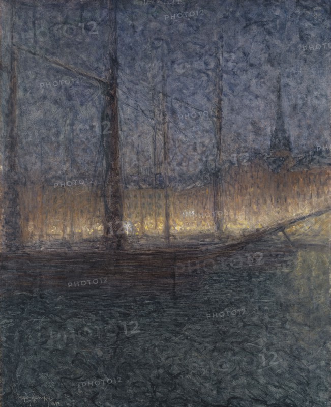Evening in Kornhamnstorg, Stockholm, 1897. Creator: Eugène Jansson.