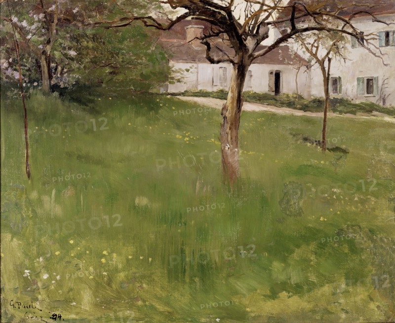 A Garden in Grez, 1884. Creator: Georg Pauli.