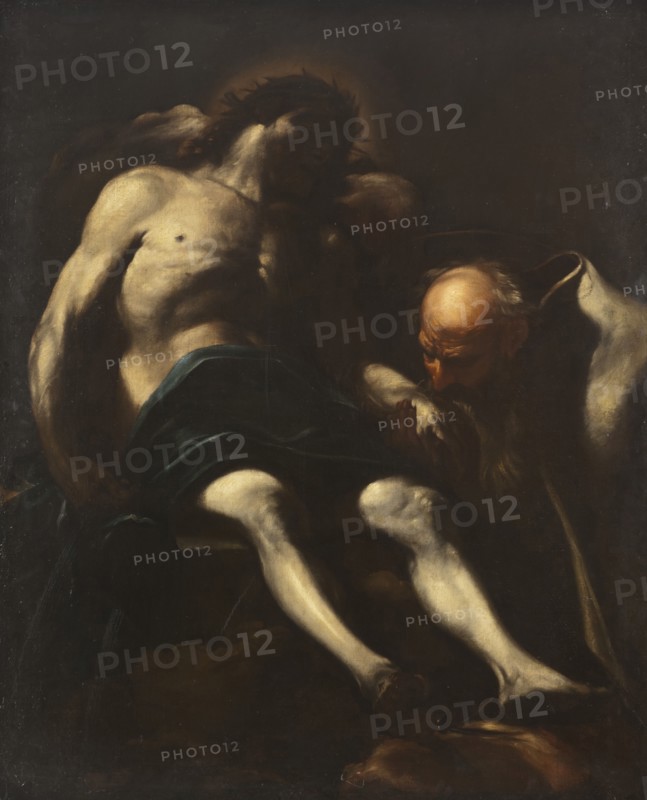 Christ buried by Joseph of Arimathea, 17th century. Creator: Giacinto Brandi.